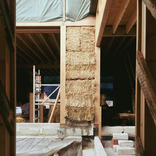 Photo de la paille mise en oeuvre 