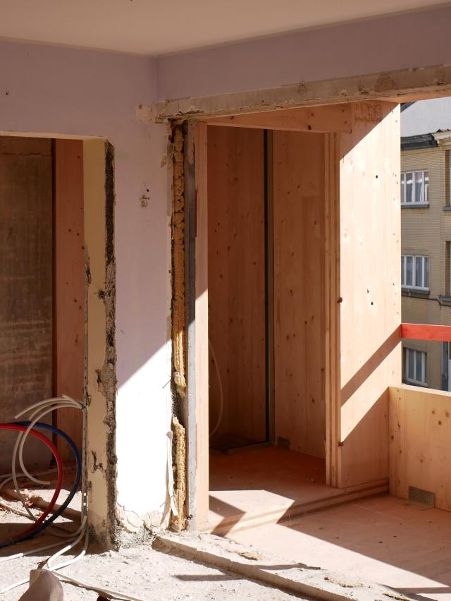 Photo de chantier. Vue depuis les appartements.