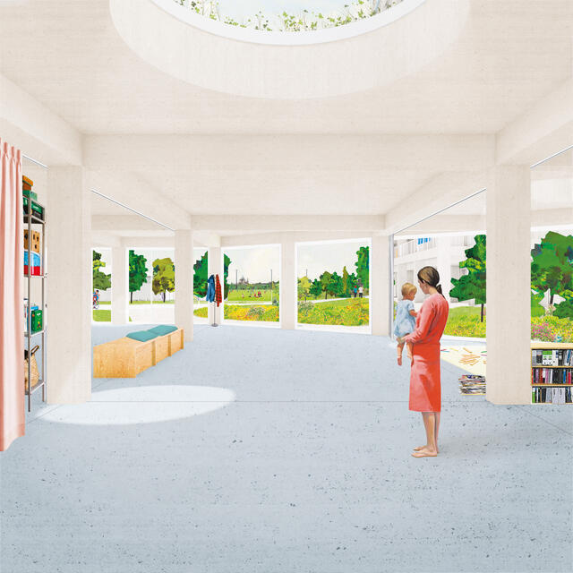 collage vue du RDC équipement