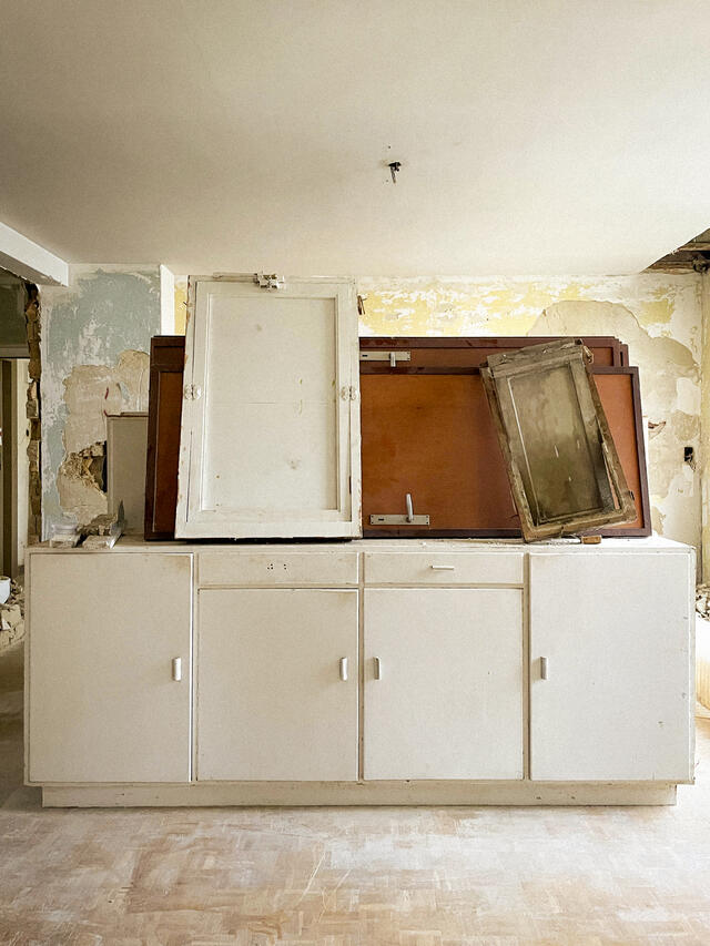 photo des meubles de cuisines réemployés