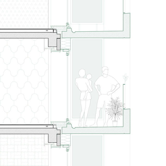 Goujons - Détail de façade - Situation projetée