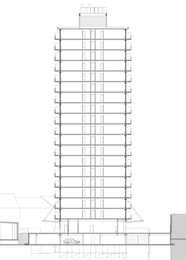 Goujons - Coupe transversale - Situation existante