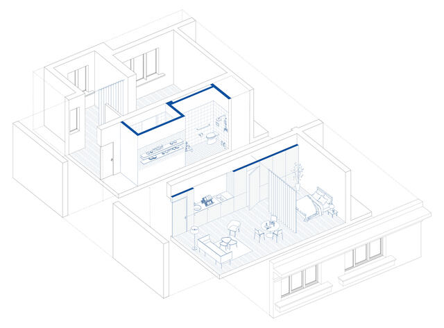 Cygnes - Axonométrie des studios