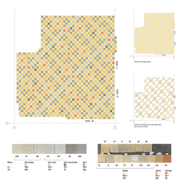 Plan de montage des carreaux - pièce par pièce