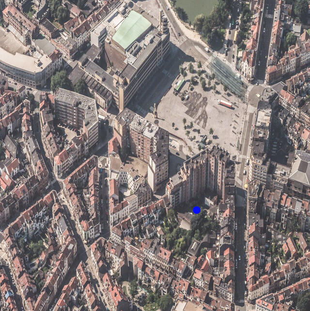 Photo aérienne du projet dans son contexte