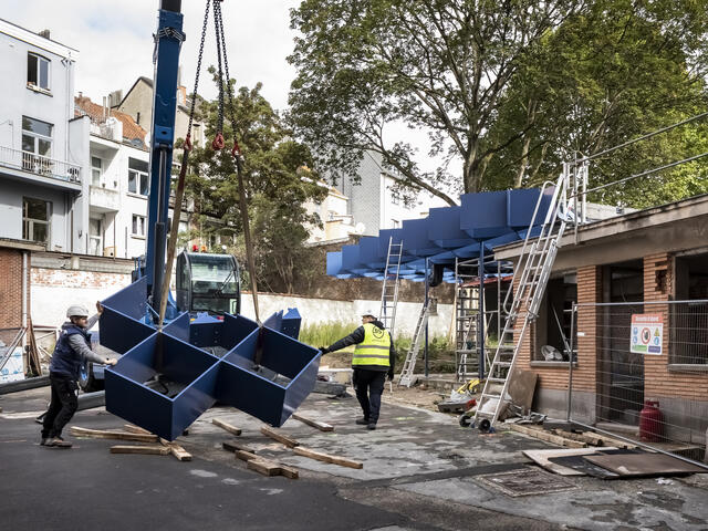 Photo de chantier - Montage de la structure