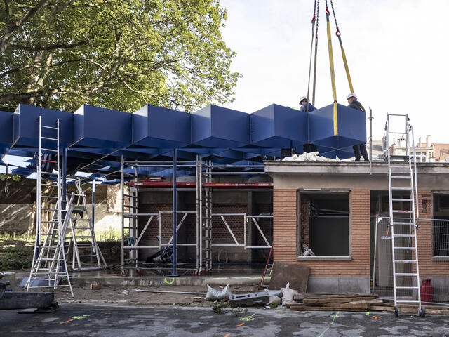 Photo de chantier - Montage de la structure