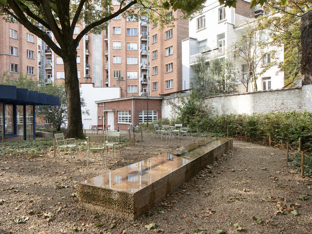 Photo du jardin et de la table à eau