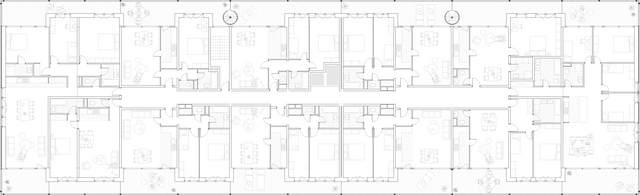 Plan projeté d'un étage type de l'immeuble Tilleul