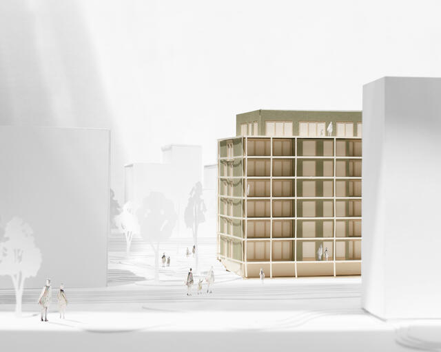 Maquette du projet de rénovation de l'immeuble Tilleul