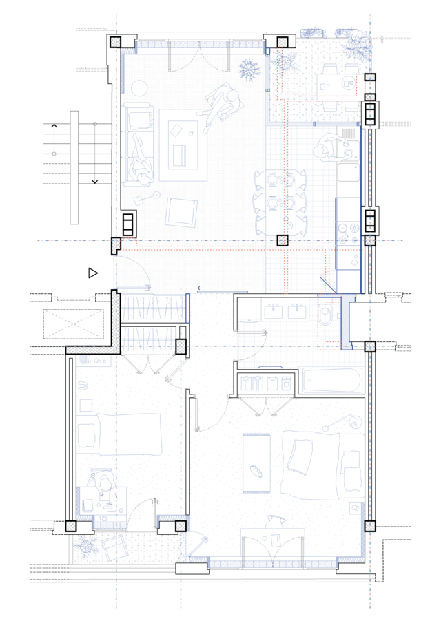 Plan d'un appartement 2ch