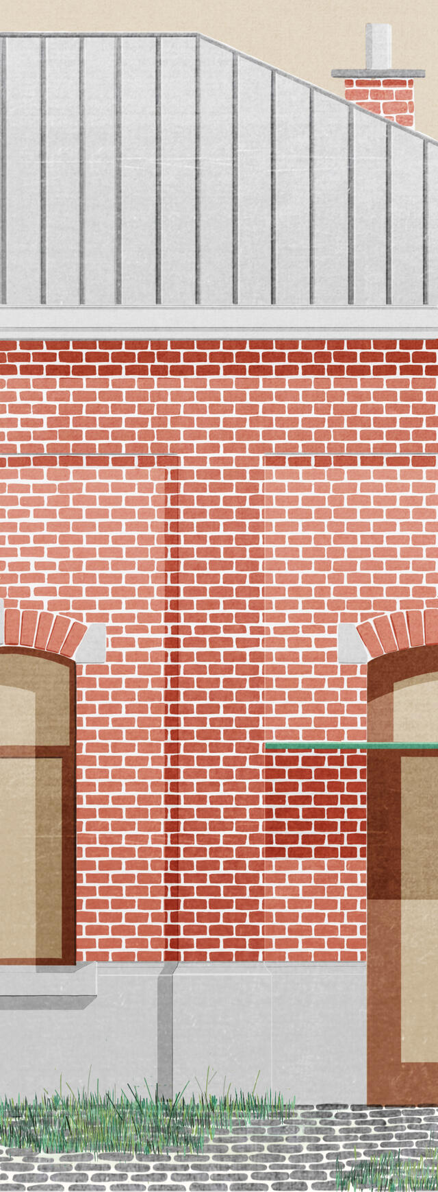 Zoom sur la façade intérieure 