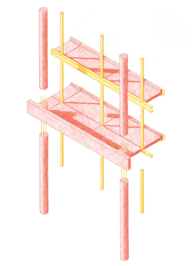 Axonometrie de la structure