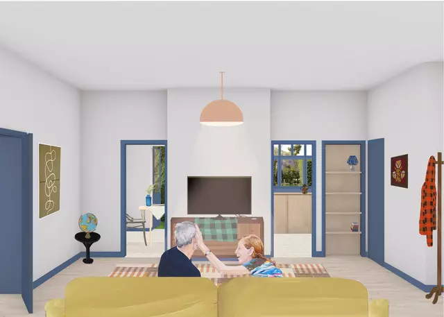 vue intérieure d'une typologie de la cité