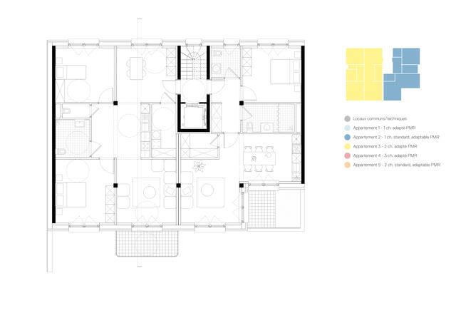Plan aménagé du premier étage 