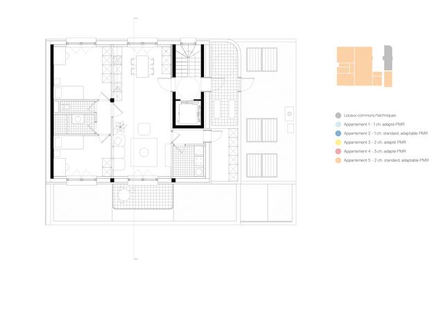 Plan aménagé du troisième étage 