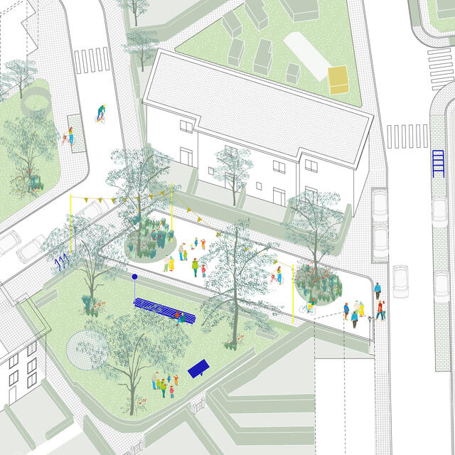 Axonométrie rue de la Gérance