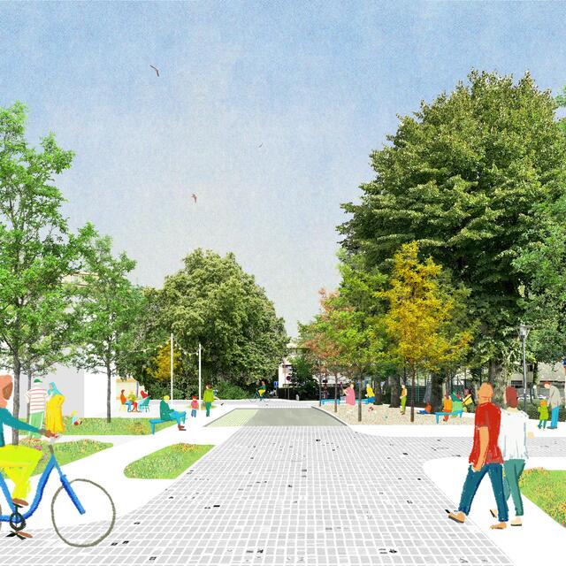 Vue projetée place initiative 