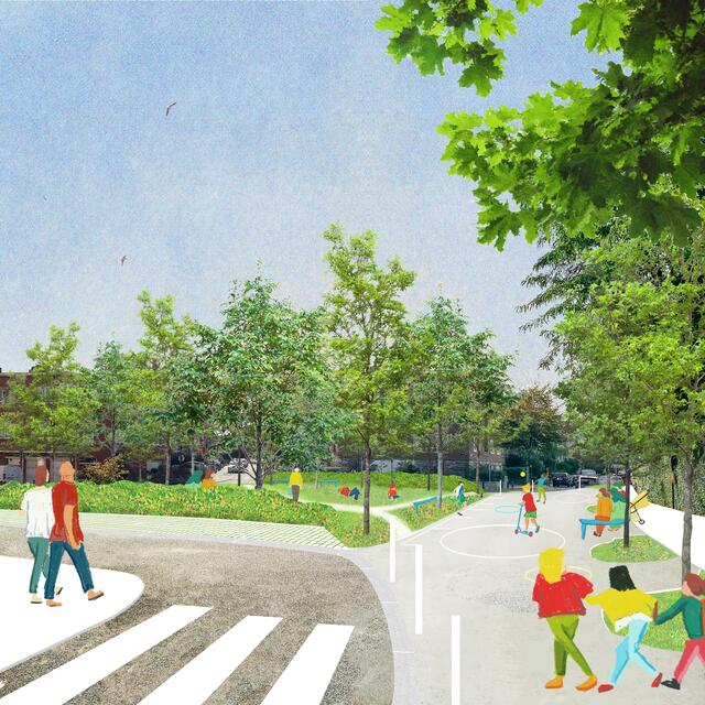 Vue projetée place Ruelens 