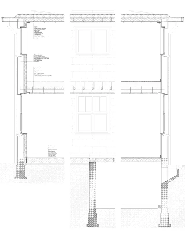 Coupe détail typologie toiture plate